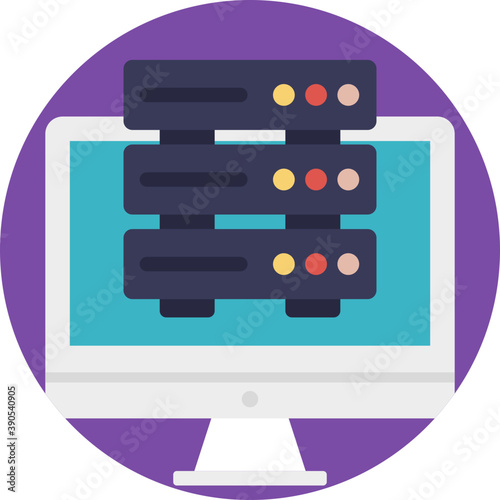 
A graphic image of set of organized data, network server 
