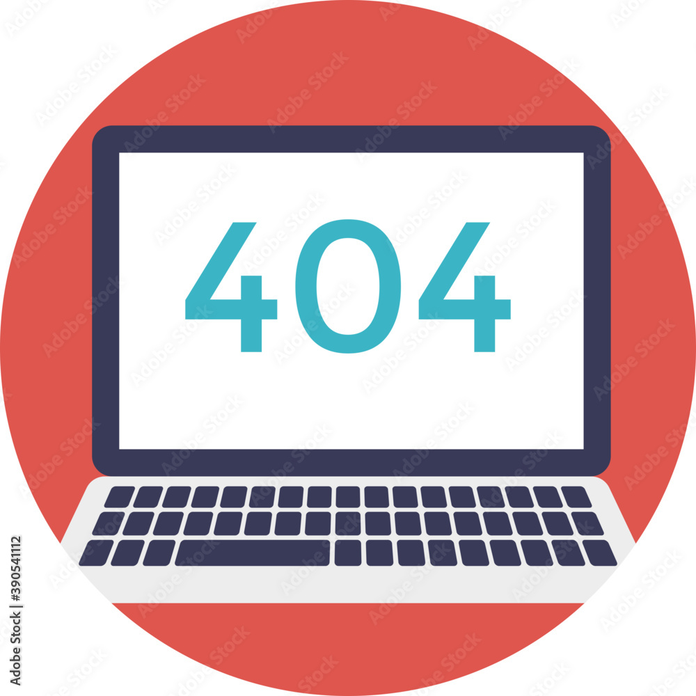 A conceptual flat icon of website page not found, server error or incorrect page link
A conceptual flat icon of website page not found, server error or incorrect page link