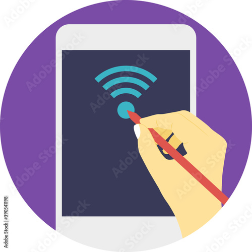 
Mobile with wifi signals, mobile wifi
