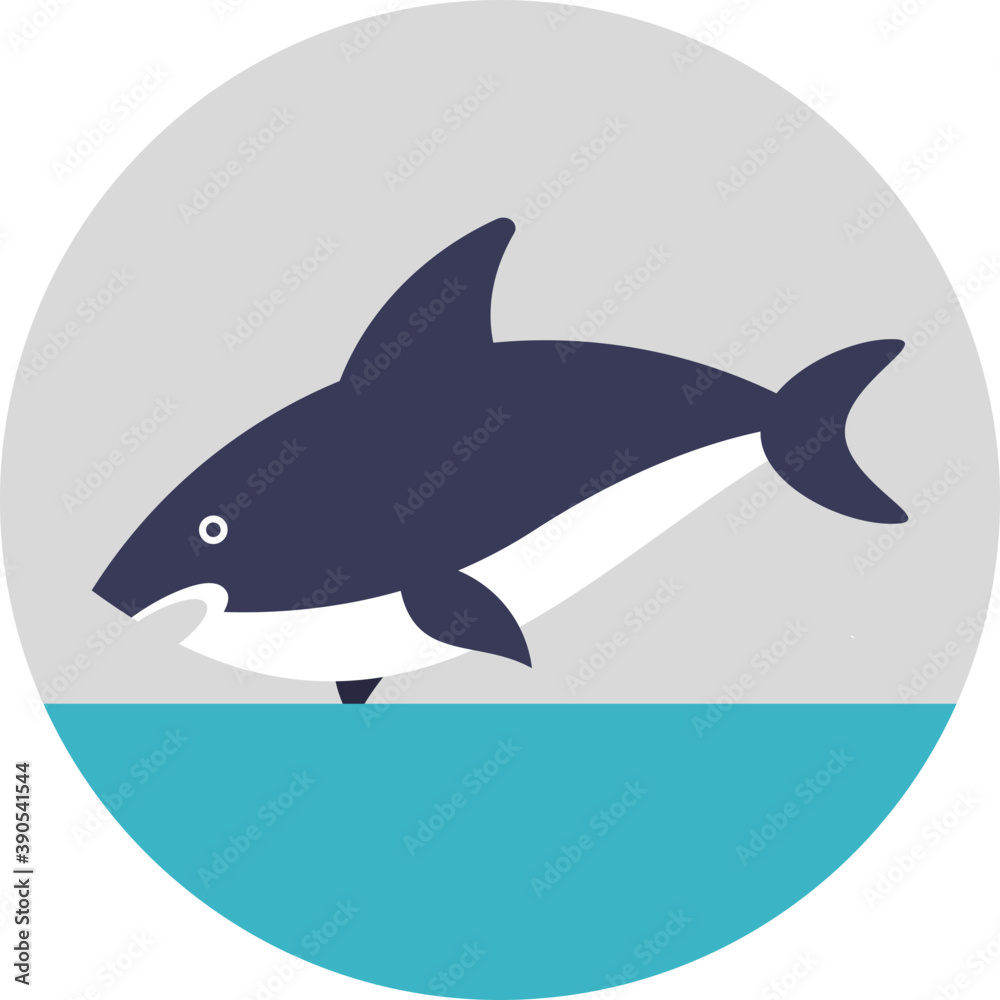 Fototapeta premium A cute aquatic cartoon fish vector icon 