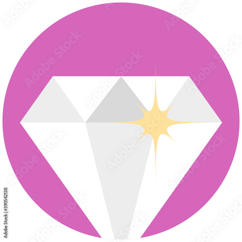 
Flat design of a diamond, symbolising premium quality 
