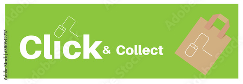 Click and Collect and home delivery internet shopping concept to beat lockdown 2.0