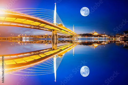 Haliç Bridge is one of the bridges on the Golden Horn in Istanbul. It lies between Ayvansaray and Halıcıoğlu. photo