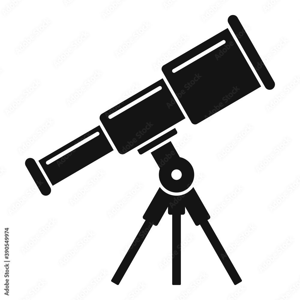 Space telescope icon. Simple illustration of space telescope vector icon for web design isolated on white background Space telescope icon. Simple illustration of space telescope vector icon for web design isolated on white background