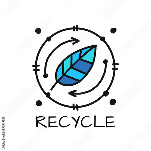 Recycle sign design isolated on white