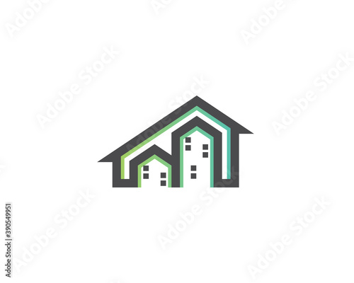 Modern property logo template. Creative real estate design logo