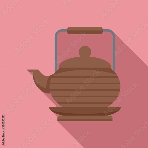 Tea ceremony teapot icon. Flat illustration of tea ceremony teapot vector icon for web design