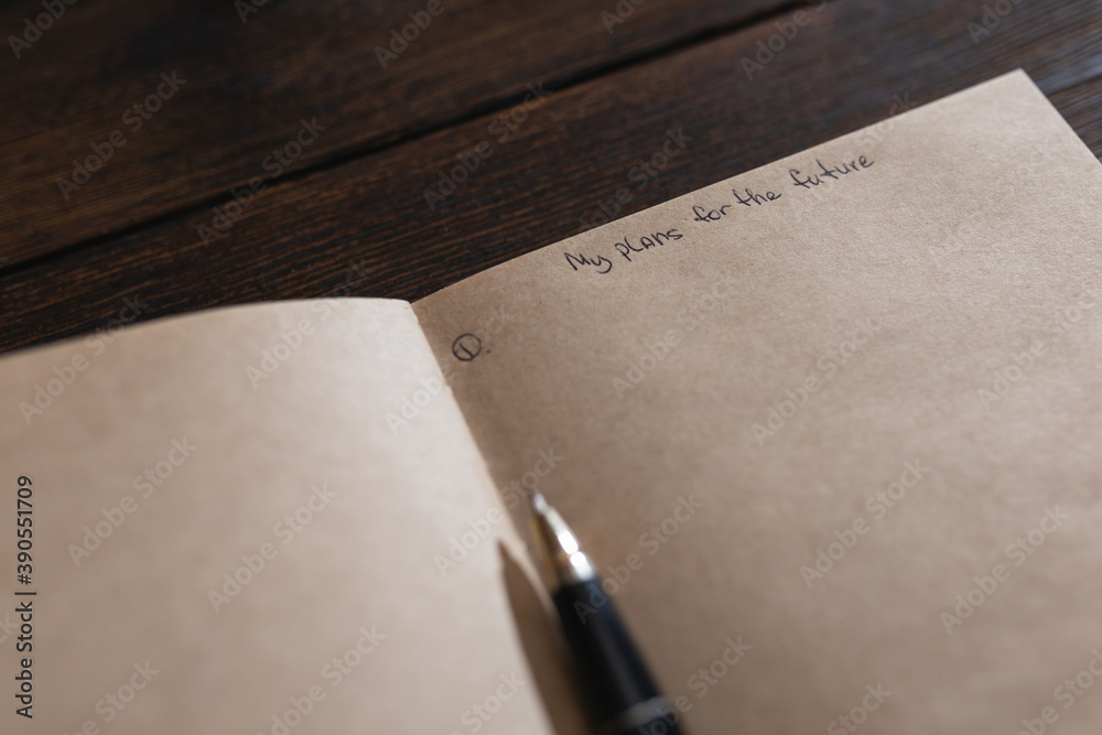 Notepad with the inscription on the page Notepad with the inscription on the page