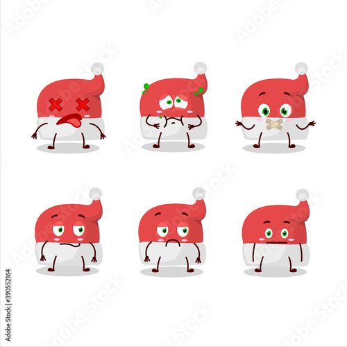 Red santa hat cartoon character with nope expression