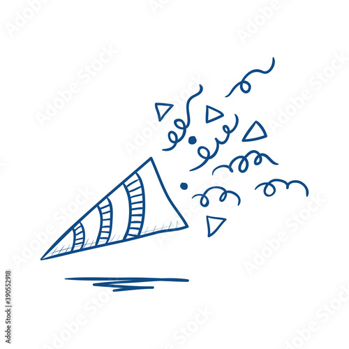 Confetti Popper icon. Hand drawn vector illustration