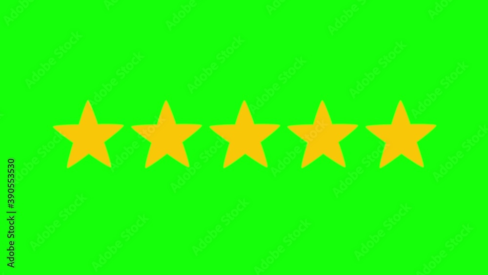 Flat Style Star Rating Template Animation on White Background and Green Screen Flat Style Star Rating Template Animation on White Background and Green Screen