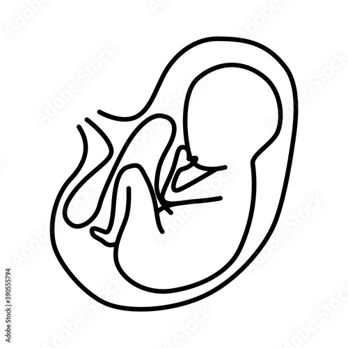 Pregnancy icon. An unborn baby in the womb. Linear stash. Vector illustration isolated on a white background for design and web.