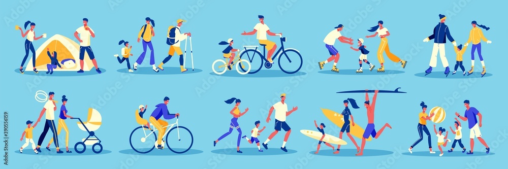 Obraz premium Family Holidays Icon Set