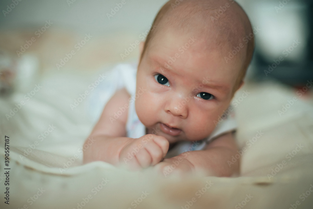 little newborn Caucasian white baby boy lying little newborn Caucasian white baby boy lying