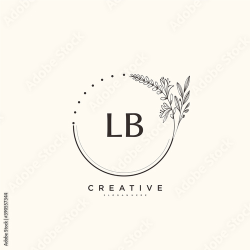 LB Beauty vector initial logo art, handwriting logo of initial signature, wedding, fashion, jewerly, boutique, floral and botanical with creative template for any company or business.