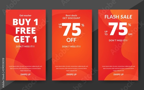 Flash sale discount banner template promotion, end of season special offer banner, template design for media promotions and social media promo, vector illustration.