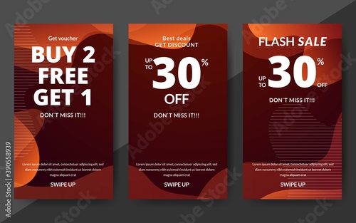 Flash sale discount banner template promotion, end of season special offer banner, template design for media promotions and social media promo, vector illustration.