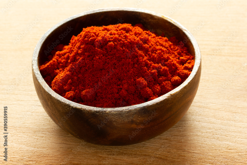 Paprika powder in the plate Paprika powder in the plate