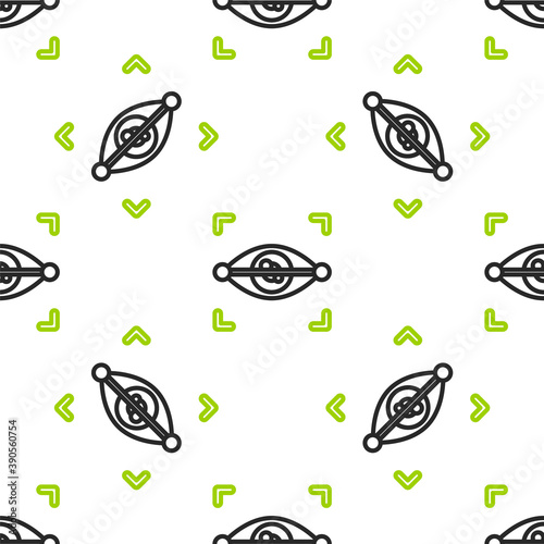 Line Eye scan icon isolated seamless pattern on white background. Scanning eye. Security check symbol. Cyber eye sign. Vector.