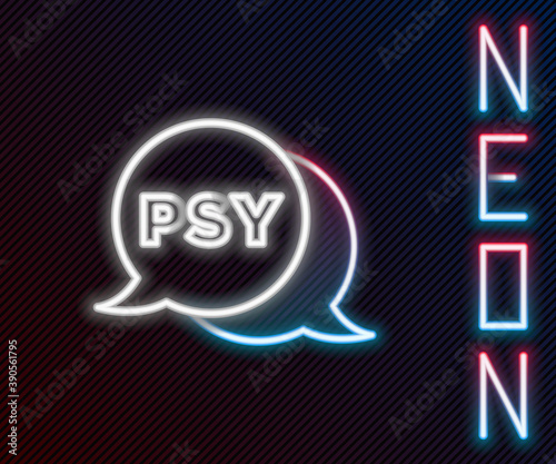 Glowing neon line Psychology icon isolated on black background. Psi symbol. Mental health concept, psychoanalysis analysis and psychotherapy. Colorful outline concept. Vector.