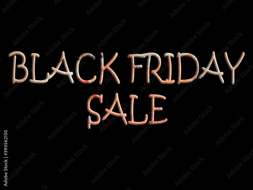 Colorful Black Friday Sale text on black backgound. Flyer, poster, card, banner template.