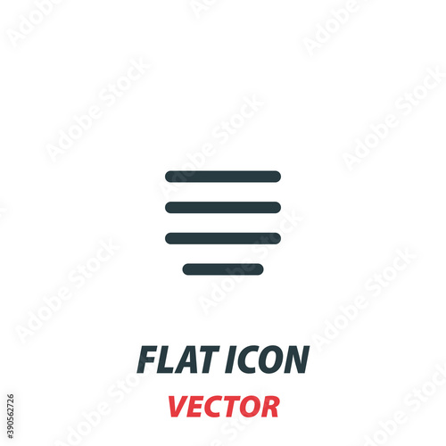 Align center icon in a flat style. Vector illustration pictogram on white background. Isolated symbol suitable for mobile concept  web apps  infographics  interface and apps design