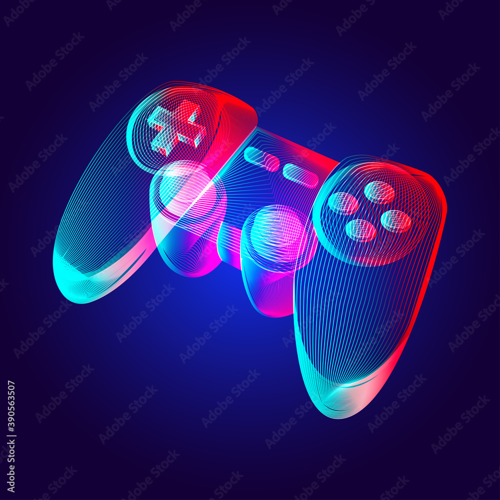 Neon game controller or joystick for game - Stock Illustration  [77591140] - PIXTA