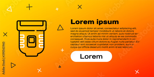 Line Epilator icon isolated on yellow background. Depilation by electric razor. Hair removal on the body. Colorful outline concept. Vector.