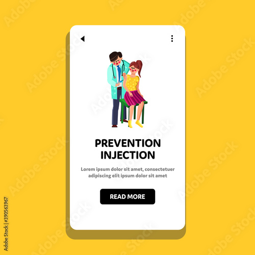 Prevention Injection Make Doctor To Patient Vector
