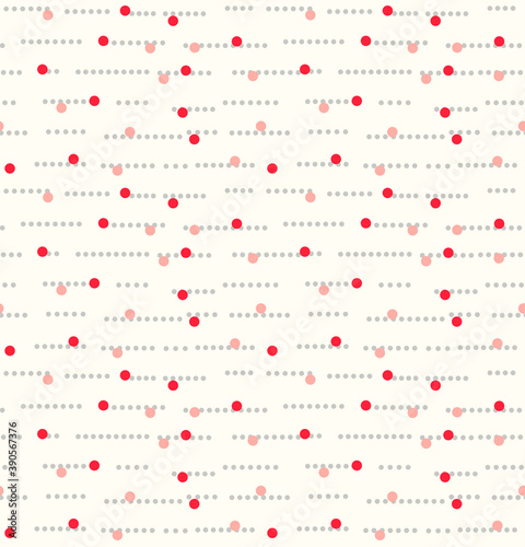 Japanese Cute Circle Dot Line Vector Seamless Pattern
