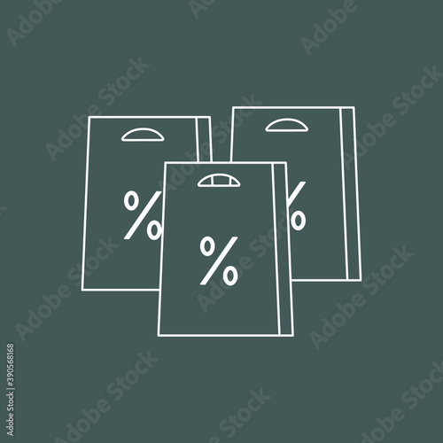 Online shopping vector line icon.  Discount. Concept of mobile ordering