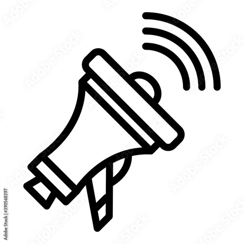 Megaphone agitation icon. Outline megaphone agitation vector icon for web design isolated on white background