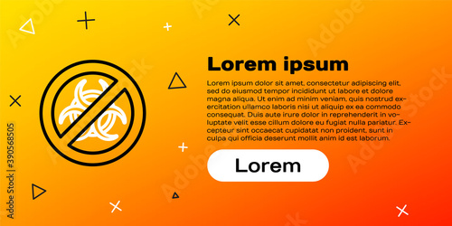 Line Stop GMO icon isolated on yellow background. Genetically modified organism acronym. Dna food modification. Colorful outline concept. Vector.