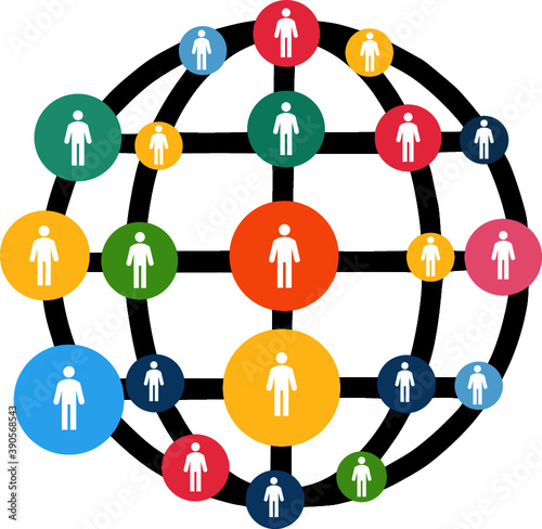 Network of people representing a stakeholder analysis