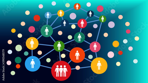 Network of people representing a stakeholder analysis photo