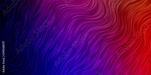 Dark Multicolor vector pattern with curved lines.