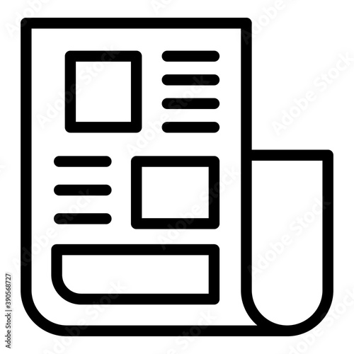 Newspaper agitation icon. Outline newspaper agitation vector icon for web design isolated on white background