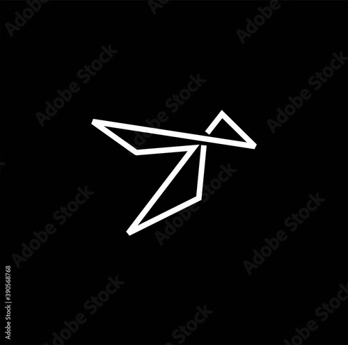 lines origami bird fly simple logo symbol vector icon illustration design Vector © toriq