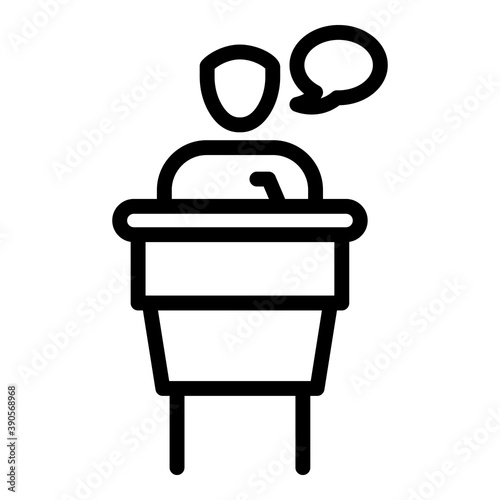 Vote speaker agitation icon. Outline vote speaker agitation vector icon for web design isolated on white background