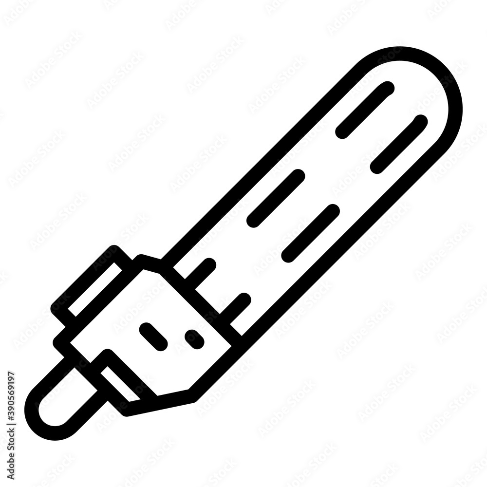 Equipment electric chainsaw icon. Outline equipment electric chainsaw vector icon for web design isolated on white background Equipment electric chainsaw icon. Outline equipment electric chainsaw vector icon for web design isolated on white background
