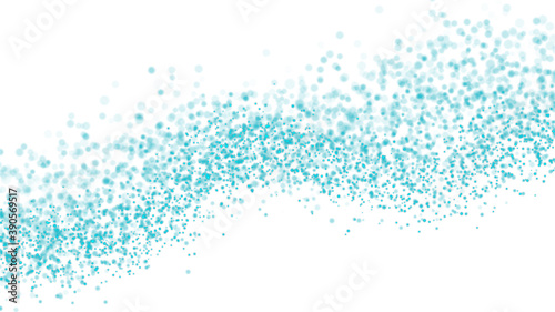 Abstract blue particle on the white background. Futuristic dots particles flowing wavy. Liquid dynamic flow. 3d rendering.