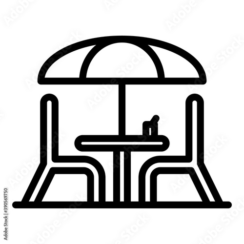 Street restaurant umbrella icon. Outline street restaurant umbrella vector icon for web design isolated on white background