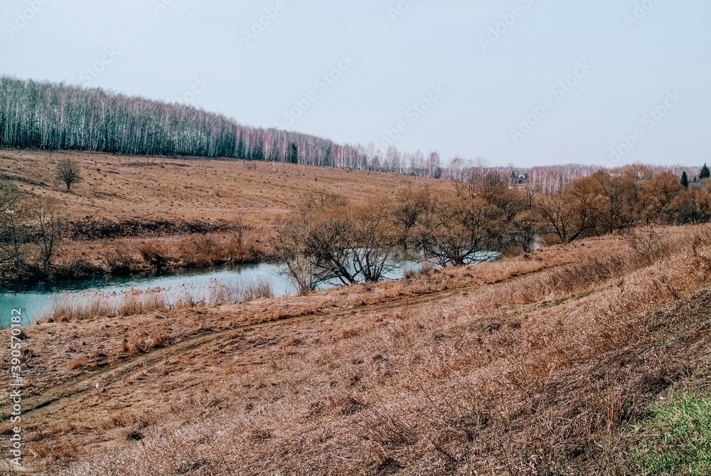 little river in spring in a clear morning little river in spring in a clear morning