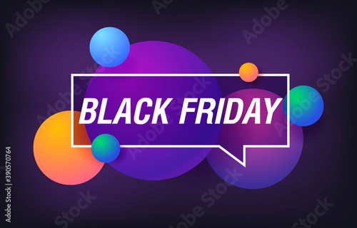 BLACK FRIDAY in design banner. vector template for web, print, presentation . Simple banner with minimal phrase. Trendy flat geometric print. Creative vector stock decoration.