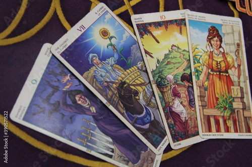 Divination by Tarot cards. Magic. Wonders. Divination by candlelight