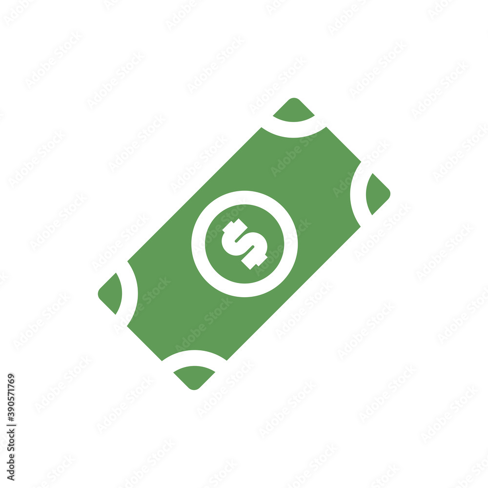 icon of a dollar bill. vector flat illustration icon of a dollar bill. vector flat illustration