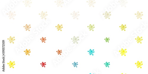 Light Blue, Yellow vector template with flu signs.