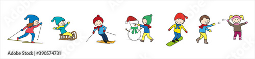 Enfants à la neige