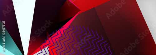 Low poly 3d geometric shapes, minimal abstract background. Vector illustrations for covers, banners, flyers and posters and other