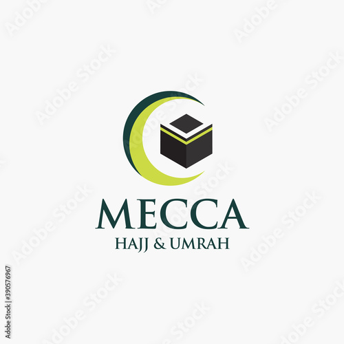 Kaaba Hajj Tour and travel vector logo template design